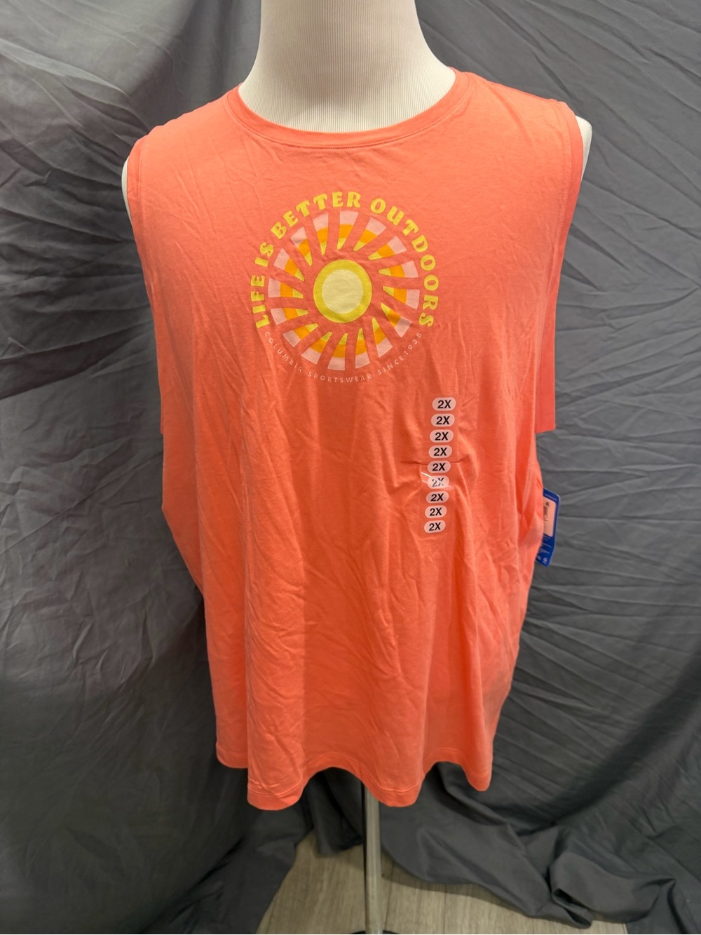 Columbia Coral-Orange Women's Sleeveless Tank